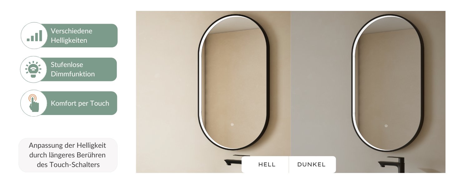 Badspiegel GLORA mit Beleuchtung