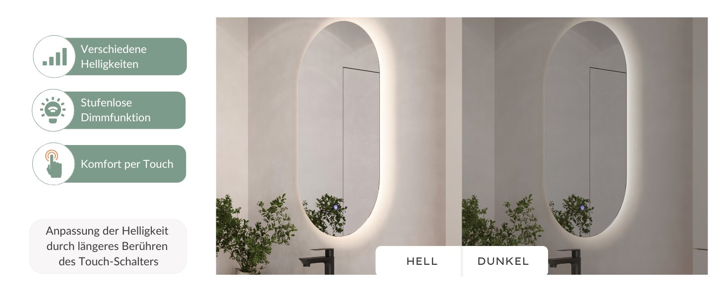 Rahmenloser LED-Spiegel