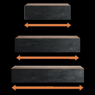 Hängeschrank gold eiche / schwarz charcoal