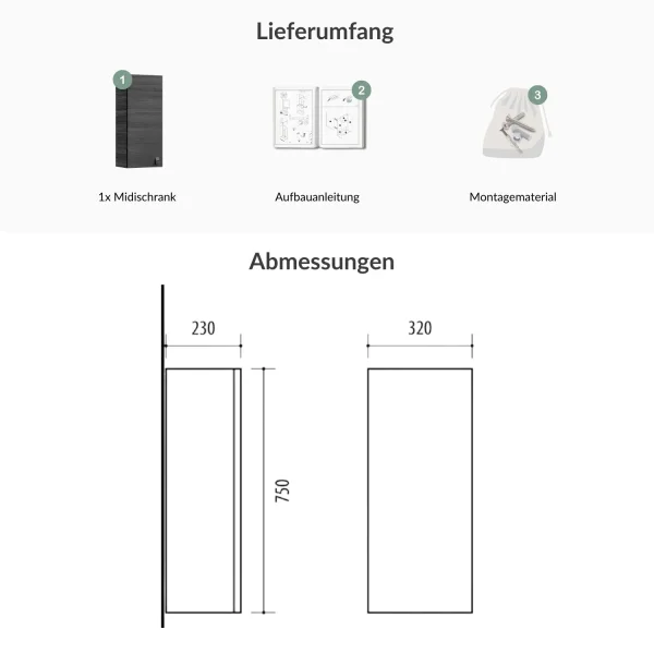 Midischrank 32cm (Anthrazit)
