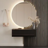 Mueble de recibidor, armario colgante de 100 cm, negro
