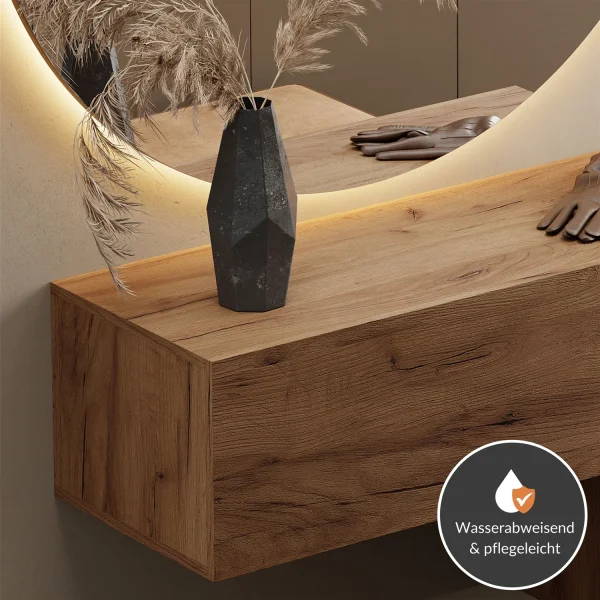 Flur Möbel Garderobe Hängeschrank 100 cm Gold Eiche