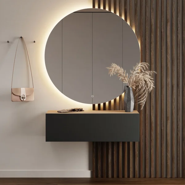Mobili per corridoio - Appendiabiti a parete 100 cm Rovere dorato / Antracite
