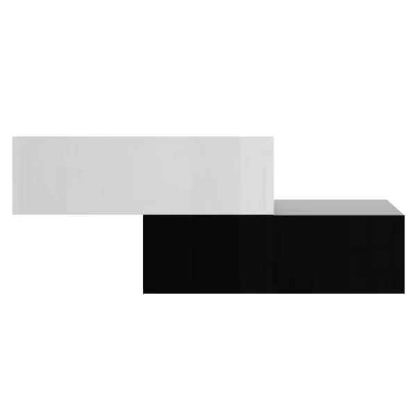 Muebles de recibidor: perchero con 2 armarios colgantes de 100 cm, negro/blanco