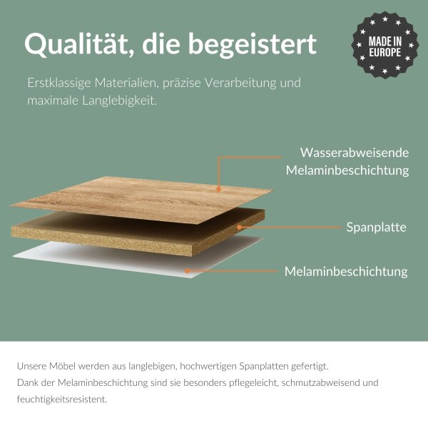 Flur Möbel Garderobe 2x Hängeschrank 100 cm Gold Eiche / Gold Eiche - Anthrazit