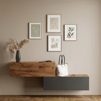 Hallway Furniture Coat Rack with 2 Wall Cabinets, 100 cm,...
