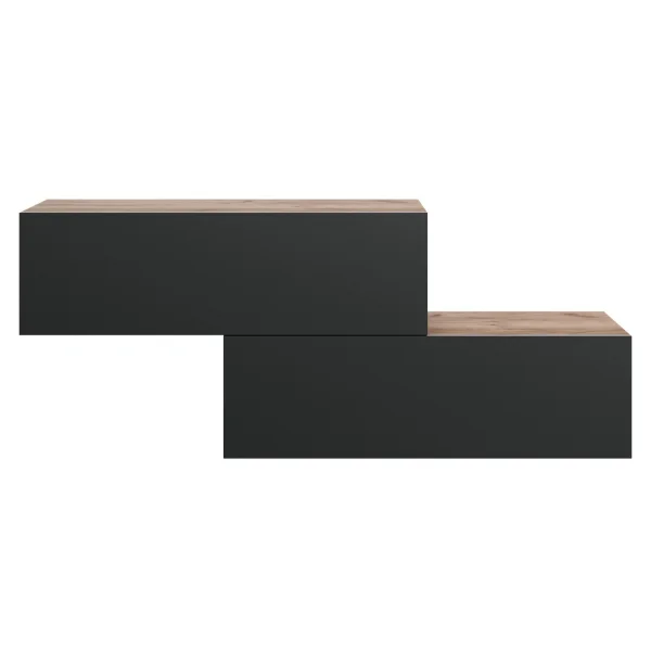 Muebles de pasillo: perchero con 2 armarios colgantes de 100 cm, roble dorado / antracita