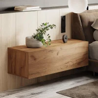 Schlafzimmer Nachttisch Schrank 100 cm Gold Eiche