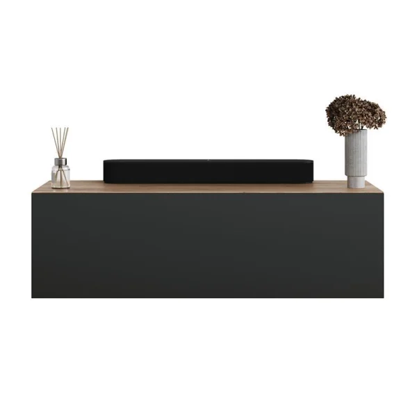 Bedroom nightstand cabinet 100 cm gold oak / anthracite