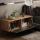 Bedroom nightstand cabinet 100 cm gold oak / anthracite