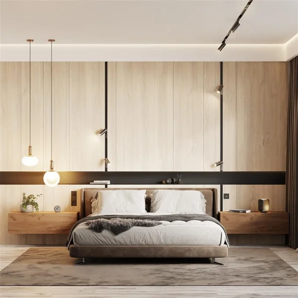 Bedroom nightstand cabinets 2x 100 cm gold oak