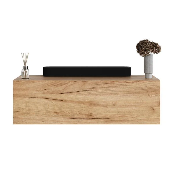 Bedroom nightstand cabinets 2x 100 cm gold oak