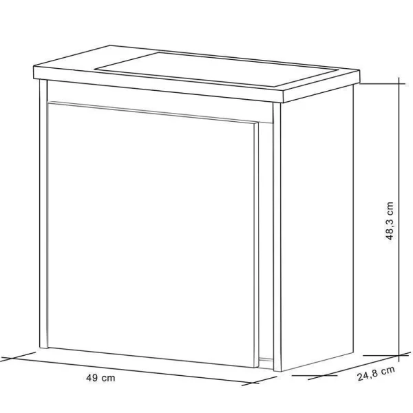 Mueble de lavabo con lavabo de 50 cm, negro mate