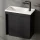 Mueble de lavabo con lavabo de 50 cm, negro mate
