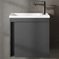 Vanity unit with sink, matte gray, 50 cm