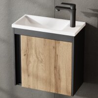 Waschtisch inkl. Waschbecken grau matt / wotan eiche 50cm