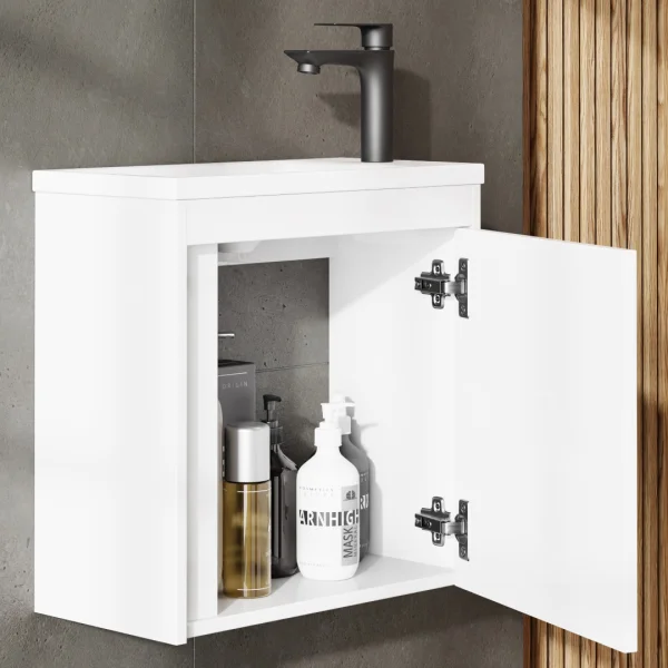 Waschtisch inkl. Waschbecken weiß hochglanz 50 cm