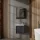 Ensemble de meubles de salle de bains avec meuble-lavabo, lavabo et armoire de toilette à LED, noir mat, 50 cm