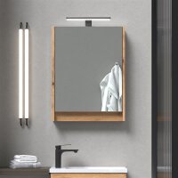 Badmöbel Set 50cm Waschtischunterschrank mit Spiegelschrank Wotan Eiche