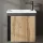 Bathroom furniture set with vanity unit, including sink and LED mirror cabinet, Matte Gray / Wotan Oak, 50 cm