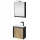 Bathroom furniture set with vanity unit, including sink and LED mirror cabinet, Matte Gray / Wotan Oak, 50 cm