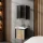 Bathroom furniture set with vanity unit, including sink and LED mirror cabinet, Matte Gray / Wotan Oak, 50 cm