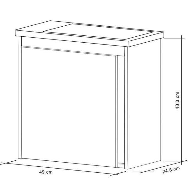 Badmöbel Set mit Waschtisch inkl. Waschbecken und LED-Spiegelschrank Grau matt 50 cm