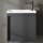 Badmöbel Set mit Waschtisch inkl. Waschbecken und LED-Spiegelschrank Grau matt 50 cm