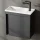 Badmöbel Set mit Waschtisch inkl. Waschbecken und LED-Spiegelschrank Grau matt 50 cm