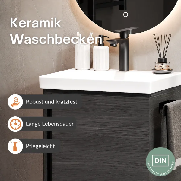 Bathroom furniture set with mirror 50cm (anthracite)