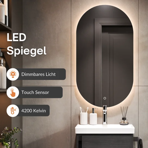 Bathroom furniture set with mirror 50cm (anthracite)