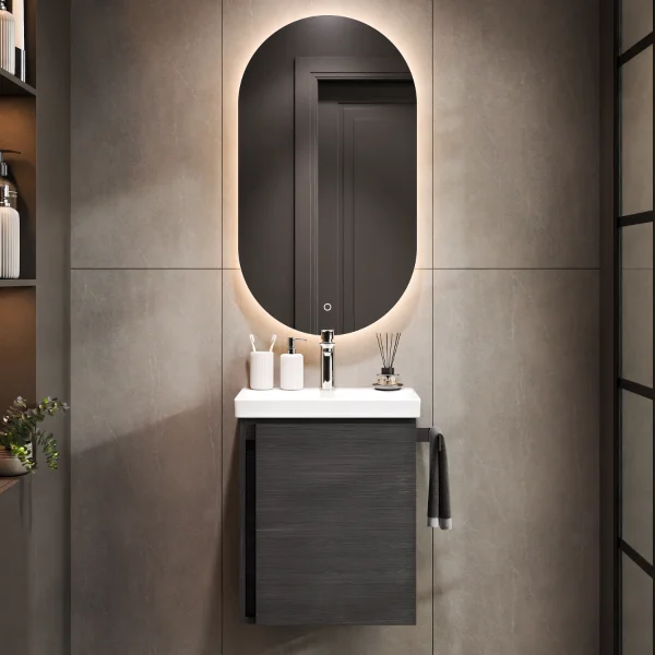 Bathroom furniture set with mirror 50cm (anthracite)