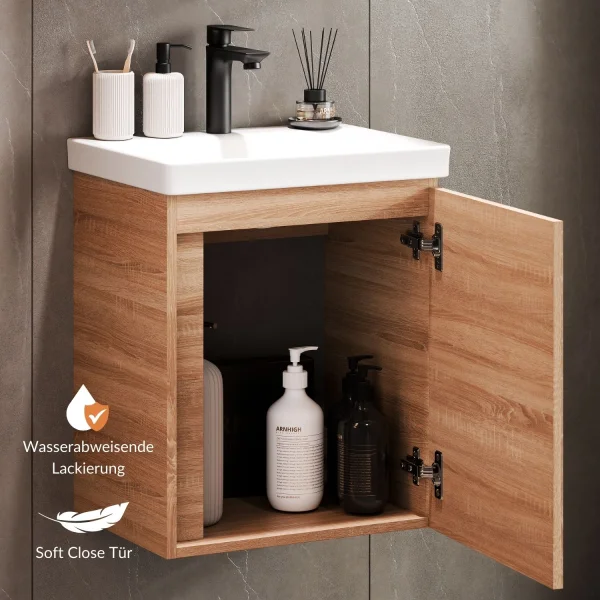 Badmöbel-Set mit Spiegelschrank 50cm (Sonoma Eiche)