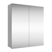 Armadietto a specchio Merkur senza luce - bianco-grigio,...