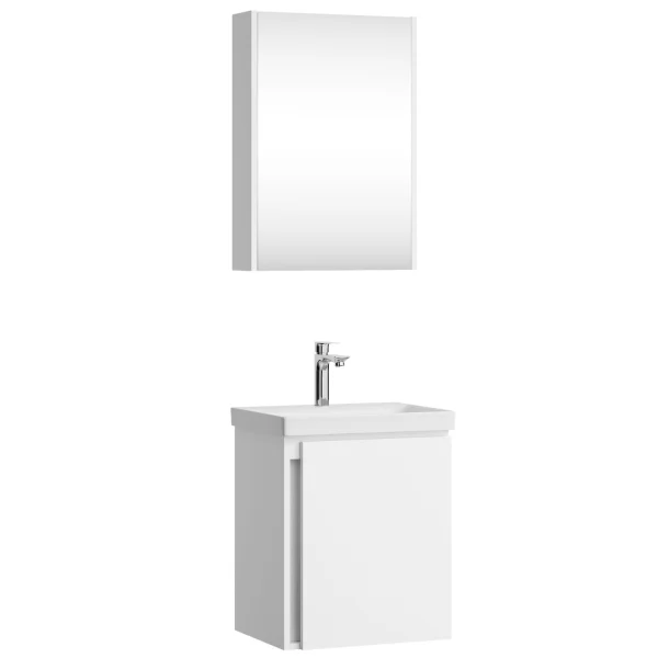 Badmöbel-Set mit Spiegelschrank 50cm (Weiß)