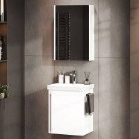 Badmöbel-Set mit Spiegelschrank 50cm (Weiß)