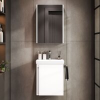 Badmöbel-Set mit Spiegelschrank 50cm (Weiß)