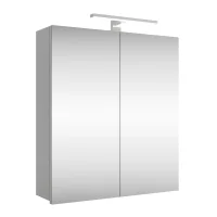 Armadietto a specchio Merkur, bianco-grigio, 60 cm, con...
