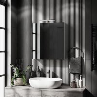 Spiegelschrank Merkur, weißgrau, 60 cm, mit...