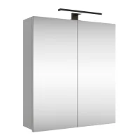 Armadietto a specchio Merkur, bianco-grigio, 60 cm, con...