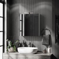 Spiegelschrank Merkur, weißgrau, 60 cm, mit...