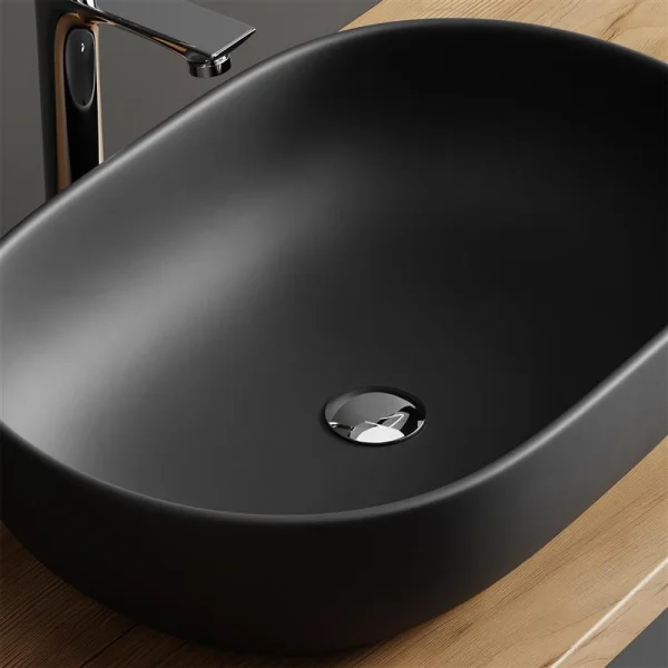 Aufsatzwaschbecken 60 cm schwarz matt