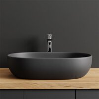 Aufsatzwaschbecken 60 cm schwarz matt