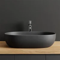 Lavabo à poser 60 cm, noir mat