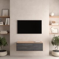 TV board WEST gold oak / black charcoal 100 cm (more...
