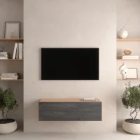 Mueble de televisión WEST, roble dorado / negro...