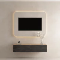 TV Board WEST Gold Eiche / Schwarz Charcoal 140 cm