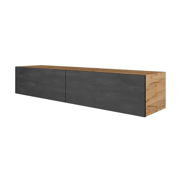 Mueble para TV WEST en roble dorado / negro carbón, 160 cm