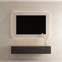 TV Board WEST Gold Eiche / Schwarz Charcoal 160 cm