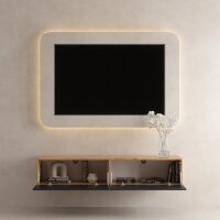 TV Board WEST Gold Eiche / Schwarz Charcoal 160 cm